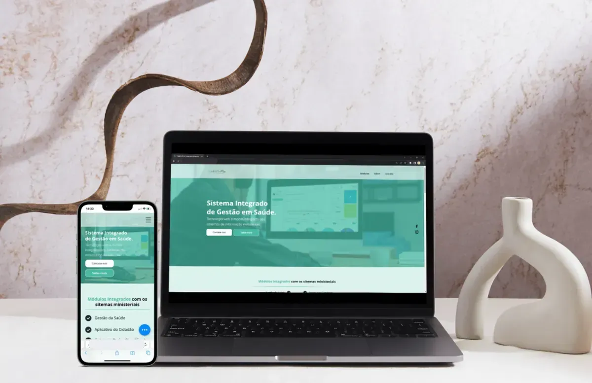 Health Plus on laptop and phone