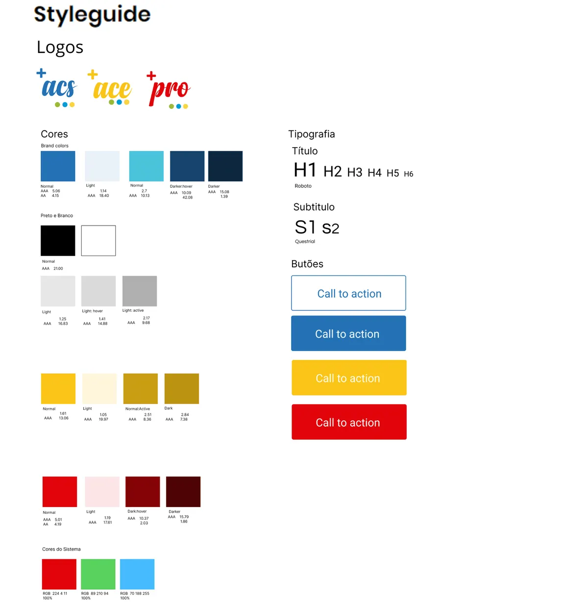 Portal + styleguide with logos, colours, typography and buttons