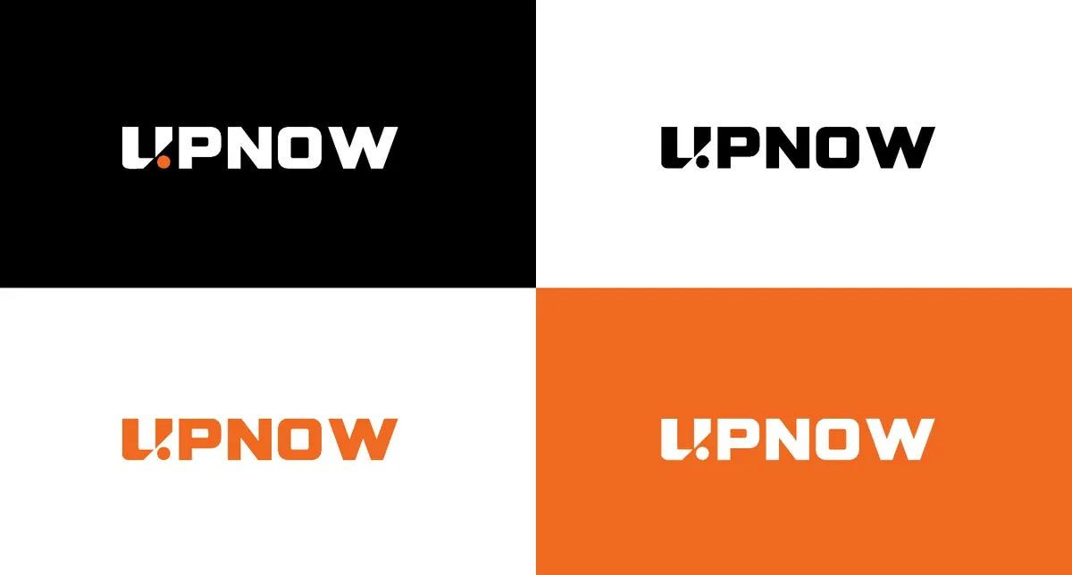 UPNOW logo on four backgrounds